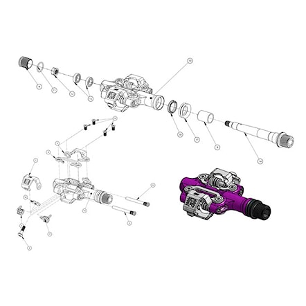 Pedále OneUp XC Clip Pedal purple - 6