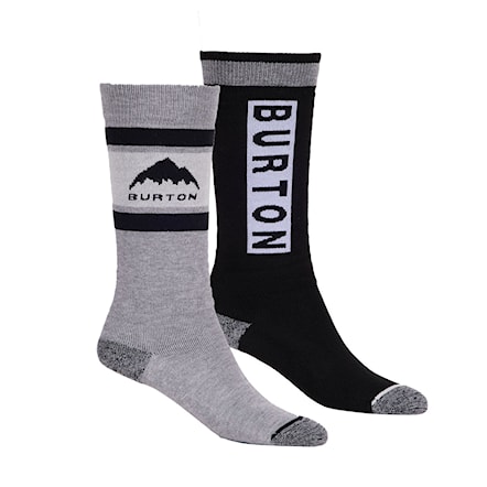 Snowboard Socks Burton Kids Weekend Midweight 2Pk true black 2025 - 1