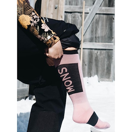 Snowboard Socks Mons Royale Atlas Merino Snow dusty pink 2024 - 3