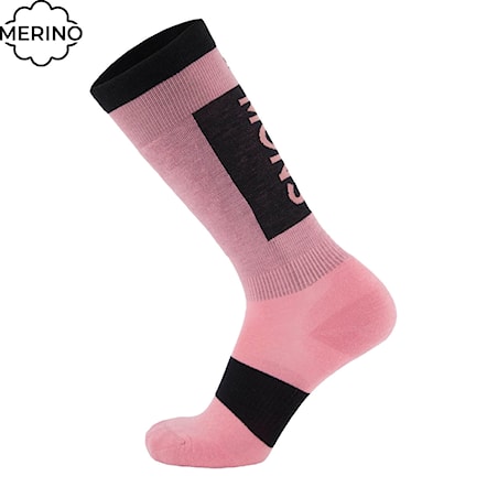 Snowboard Socks Mons Royale Atlas Merino Snow dusty pink 2024 - 1