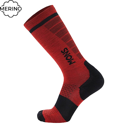 Snowboard Socks Mons Royale Pro Lite Merino Snow retro red 2024 - 1