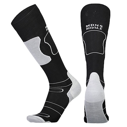 Podkolenky Mons Royale Pro Lite Tech Sock black/grey 2019 - 1