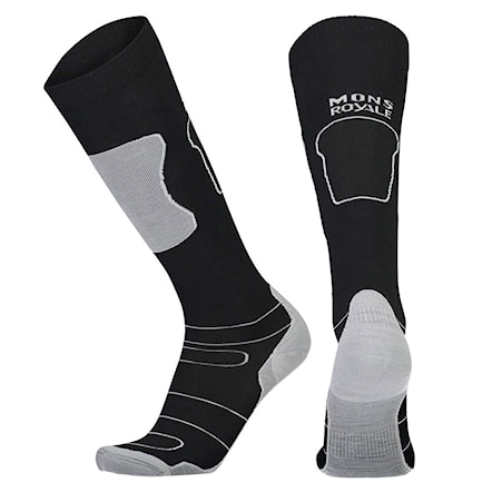 Podkolienky Mons Royale Pro Lite Tech Sock Wms black/grey 2019 - 1