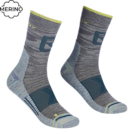 Snowboard Socks ORTOVOX Alpinist Pro Compression Mid grey blend 2023 - 1
