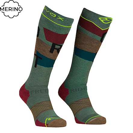 Podkolienky ORTOVOX Freeride Long Socks Cozy Men's wild herbs 2025 - 1