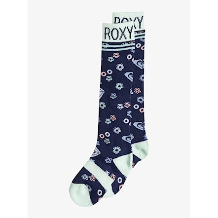 Snowboard Socks Roxy Frosty Girl medieval blue neo logo 2023 - 1