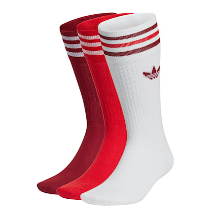 Socks Adidas Solid Crew white/collegiate burgundy/re 2021 - 1