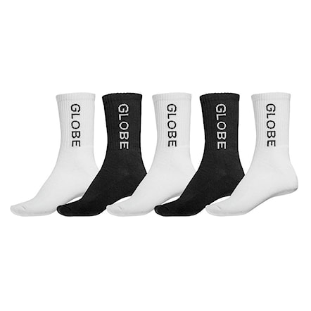 Socks Globe Cremorne Crew Sock 5 Pack white/black 2016 - 1
