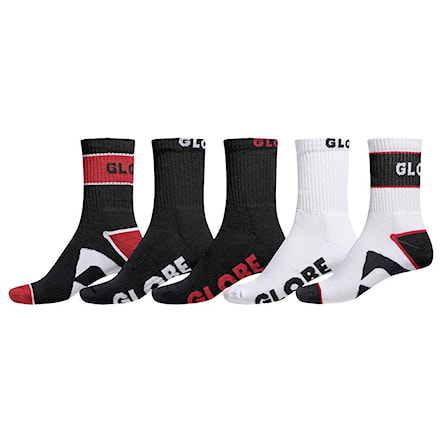Ponožky Globe Destroyer Sock 5 Pack Crew red 2016 - 1