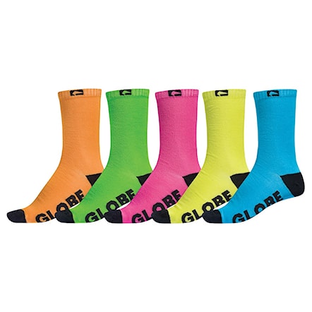 Socks Globe Fluro Sock 5 Pack Crew assorted 2015 - 1