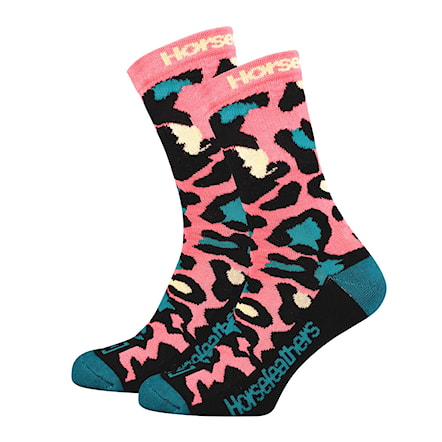 Ponožky Horsefeathers Cheetaha coral 2023 - 1