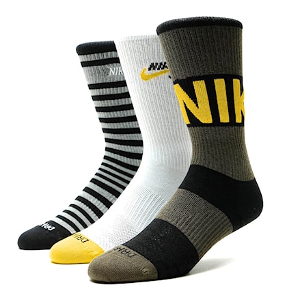 Ponožky Nike SB Everyday Max Lightweight Crew khaki/white/grey 2021 - 1