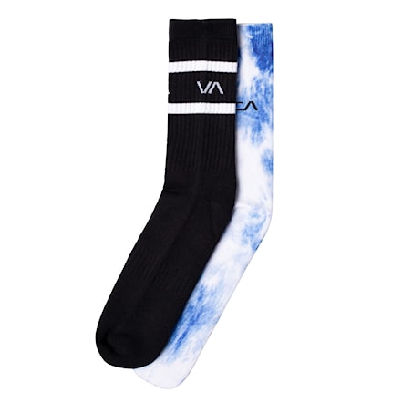 Ponožky RVCA 2Pk RVCA Tie Dye Fb Hc Crew blue 2022 - 1