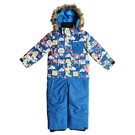 Snowboard Overalls Quiksilver Rookie Kids Suit daphne blue/animal party 2019 - 1