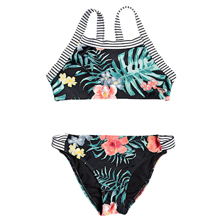 Swimwear Roxy Happy Spring Crop Top Set anthracite hibiscus twist swim 2019 - 1