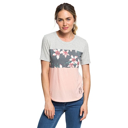 T-shirt Roxy Hello Winter Colorblock charcoal heather flower field 2018 - 1