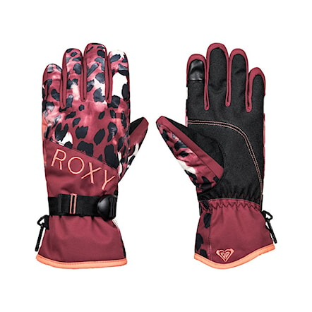 Rękawice snowboardowe Roxy Roxy Jetty oxblood red leopold 2021 - 1
