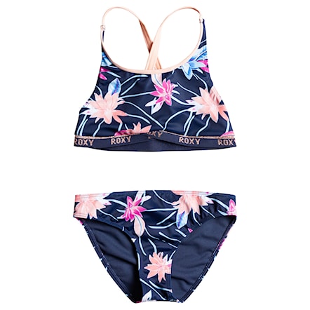 Plavky Roxy Roxy Sporty Girl Crop Top Set mood indigo rg floral flow 2022 - 1