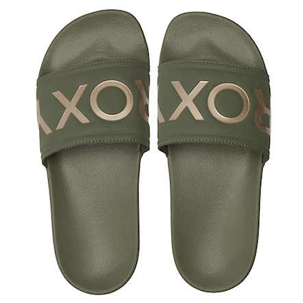 Pantofle Roxy Slippy II army green 2022 - 1