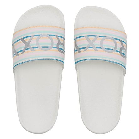 Slide Sandals Roxy Slippy II Girls stripe barely pink 2021 - 1