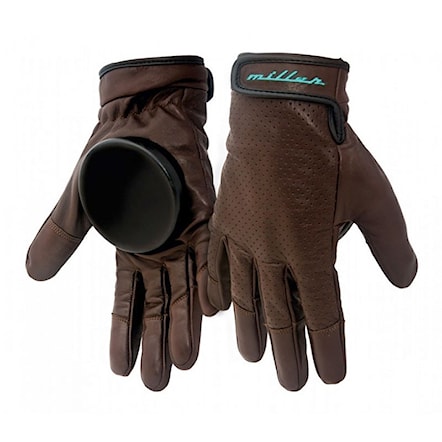 Longboard Gloves Miller Freeride Advantage brown leather 2018 - 1