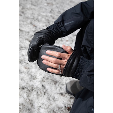 Rukavice na snowboard Deathgrip Ghoul Mitt Leather black 2026 - 5