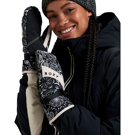 Snowboard Gloves Roxy Jetty Mitt true black bandanas 2025 - 2