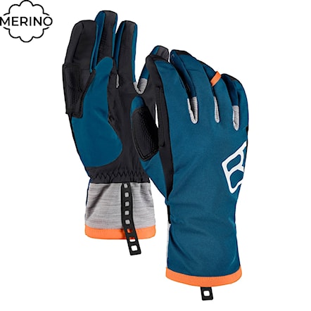 Snowboard Gloves ORTOVOX Tour petrol blue 2024 - 1