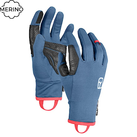 Snowboard Gloves ORTOVOX Wms Fleece Light mountain blue 2024 - 1