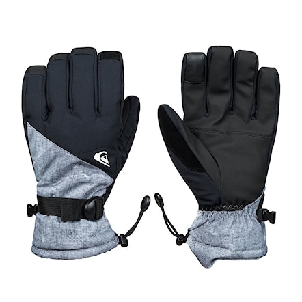 Snowboard Gloves Quiksilver Mission grey/simple texture 2019 - 1