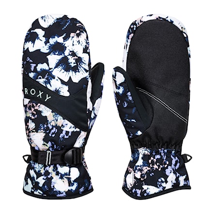 Snowboard Gloves Roxy Jetty Mitt true black black flowers 2023 - 1