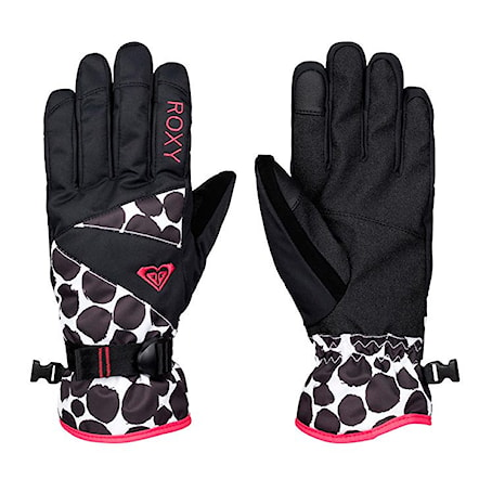Snowboard Gloves Roxy Roxy Jetty irregular dots true black 2017 - 1