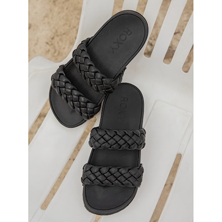 Slide Sandals Roxy Slippy Braided black 2023 - 5