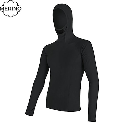 Koszulka Sensor Merino Double Face Hood czarny 2024 - 1