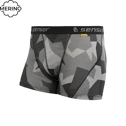 Boxer Shorts Sensor Merino Impress černá/camo 2021 - 1