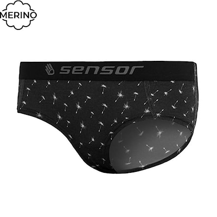 Nohavičky Sensor Merino Impress černá/pattern 2021 - 1