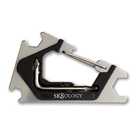 Narzędzie do longboardu Sk8Ology Carabiner Skate Tool 2.0 silver/black - 1