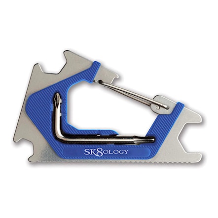 Narzędzie do longboardu Sk8Ology Carabiner Skate Tool 2.0 silver/blue - 1