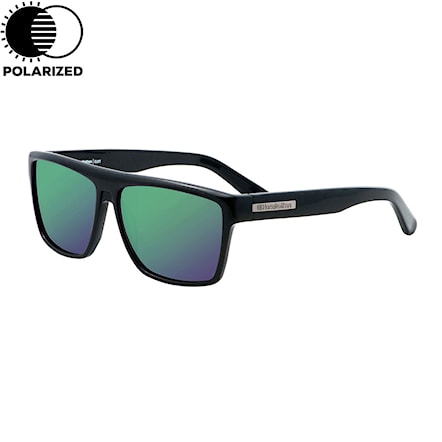 Sunglasses Horsefeathers Elliott gloss black | mirror green polarized 2019 - 1