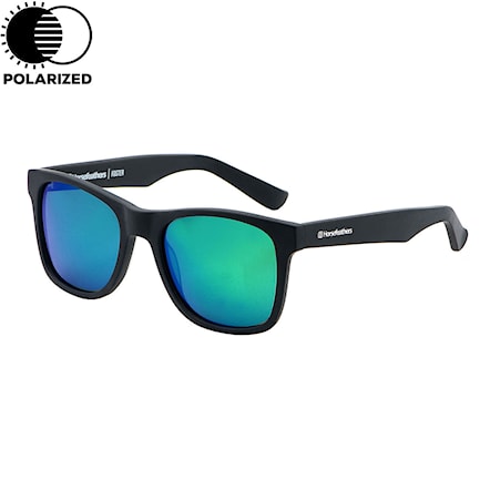 Sunglasses Horsefeathers Foster matt black | mirror green polarized 2019 - 1