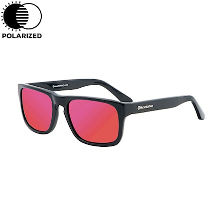 Sunglasses Horsefeathers Keaton gloss black | mirror red polarized 2017 - 1