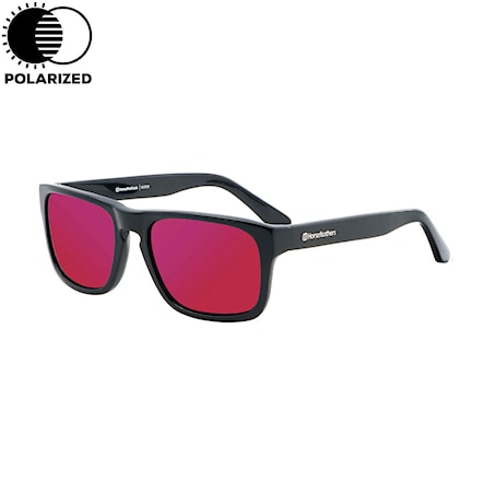 Sunglasses Horsefeathers Keaton matt black | mirror red polarized 2017 - 1