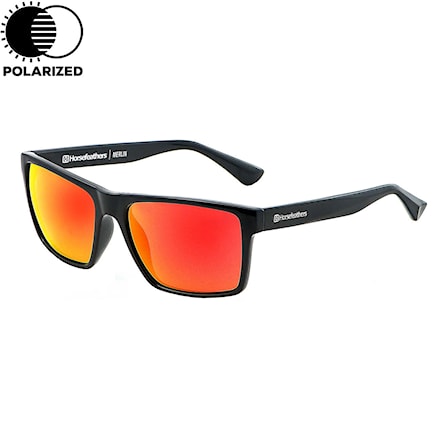 Sunglasses Horsefeathers Merlin gloss black | mirror red polarized 2020 - 1