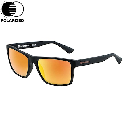 Sunglasses Horsefeathers Merlin matt black | mirror orange polarized 2021 - 1
