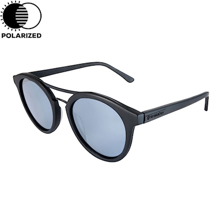 Sunglasses Horsefeathers Nomad matt black | mirror white polarized 2018 - 1