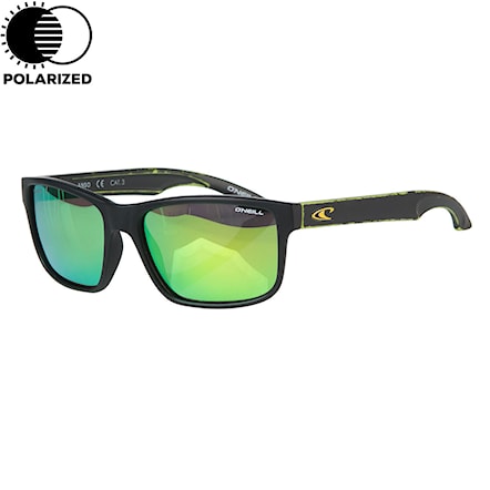Sunglasses O'Neill Anso matte black/green | green mirror polarized 2018 - 1