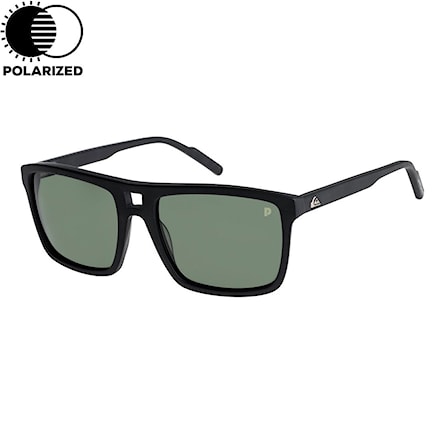 Sunglasses Quiksilver Brigade matte black | mineral glass polarized green 2018 - 1
