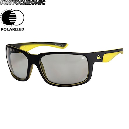 Sunglasses Quiksilver Chaser matte black/yellow | photochromic polarized green 2018 - 1