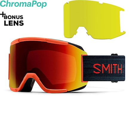 Snowboardové okuliare Smith Squad red rock | cp sun red mirror+yellow 2020 - 1