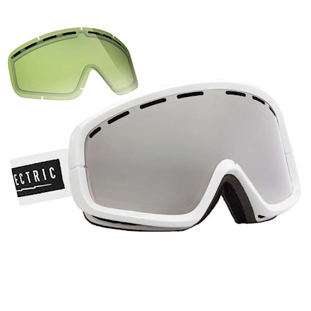 Snowboard Goggles Electric Egb2 gloss white | bronze/silver chrome+light green 2015 - 1